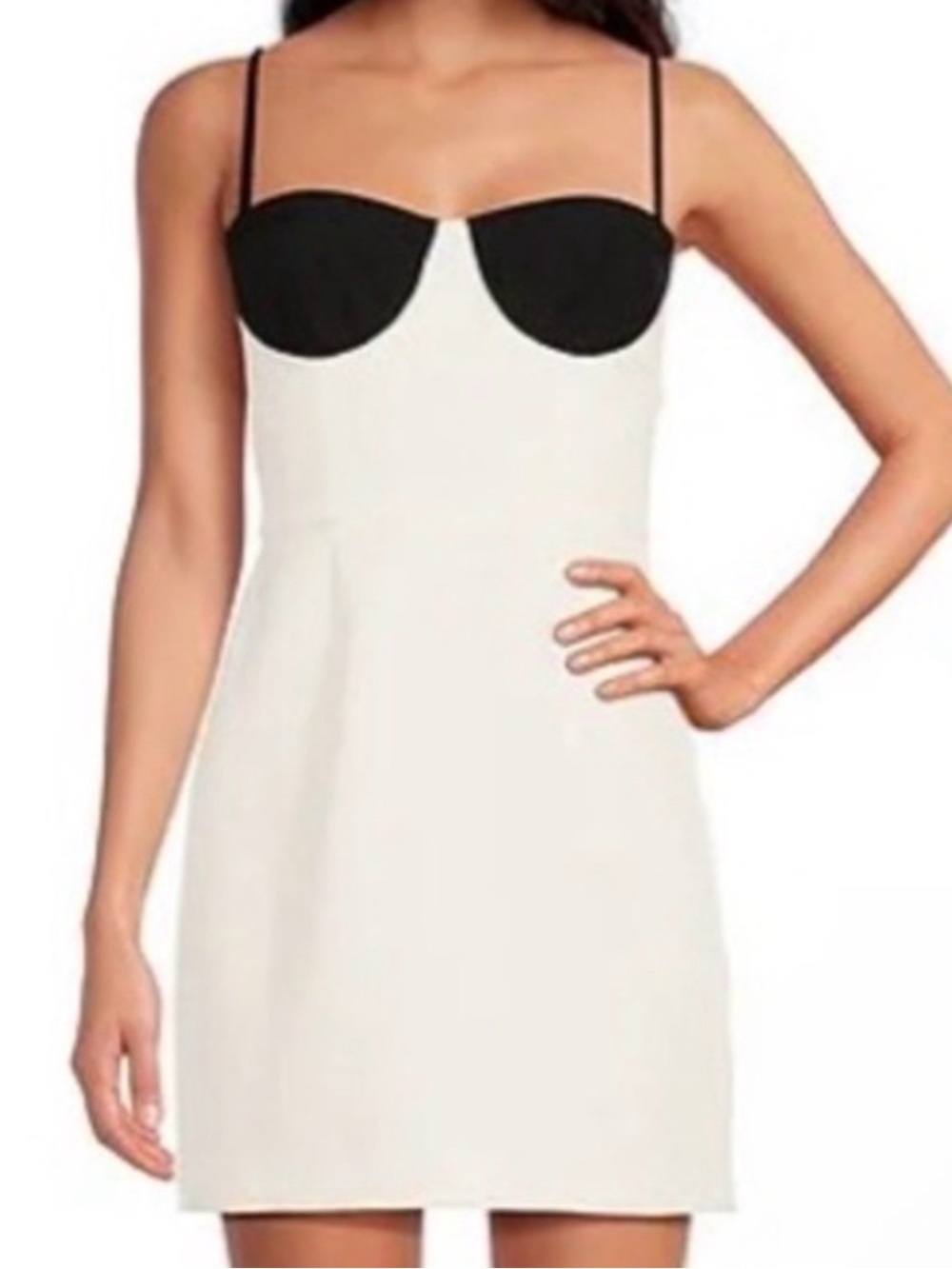 Gianni Bini Black and White Bustier Mini Dress